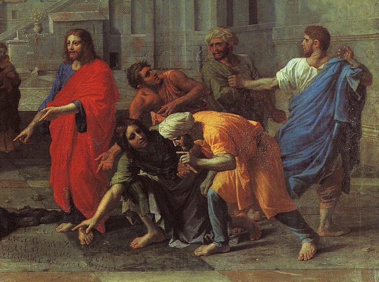 Nicolas Poussin Christ and the Woman Taken in Adultery Detail Spain oil painting art